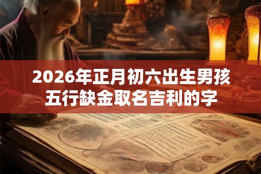2026年正月初六出生男孩五行缺金取名吉利的字