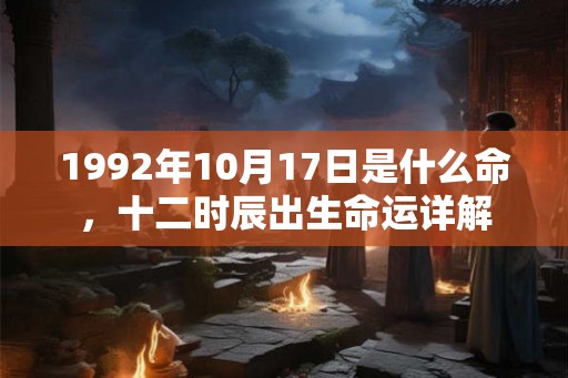 1992年10月17日是什么命，十二时辰出生命运详解