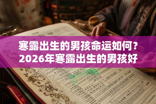 寒露出生的男孩命运如何？2026年寒露出生的男孩好吗？