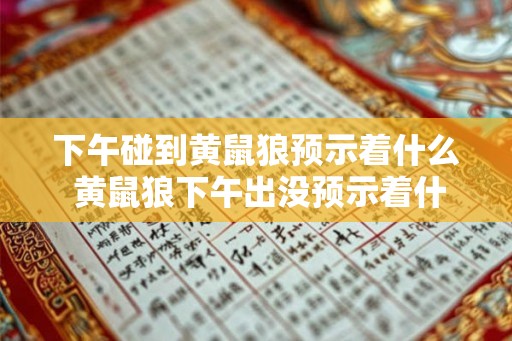 下午碰到黄鼠狼预示着什么 黄鼠狼下午出没预示着什么 下午碰到黄鼠狼预示着什么 黄鼠狼下午出没预示着什么