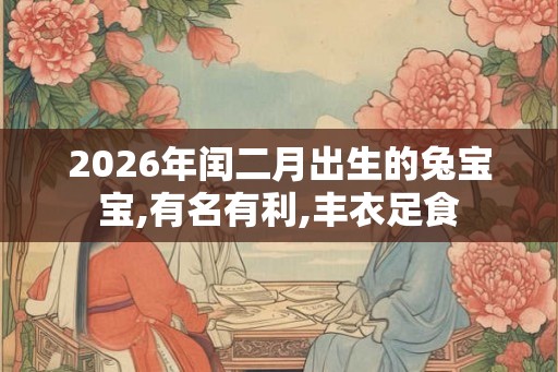 2026年闰二月出生的兔宝宝,有名有利,丰衣足食
