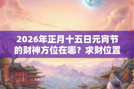 2026年正月十五日元宵节的财神方位在哪？求财位置查询