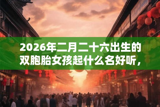 2026年二月二十六出生的双胞胎女孩起什么名好听，五行属什么