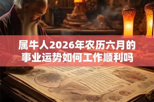 属牛人2026年农历六月的事业运势如何工作顺利吗