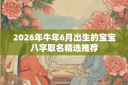 2026年牛年6月出生的宝宝八字取名精选推荐