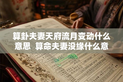 算卦夫妻天府流月变动什么意思  算命夫妻没缘什么意思