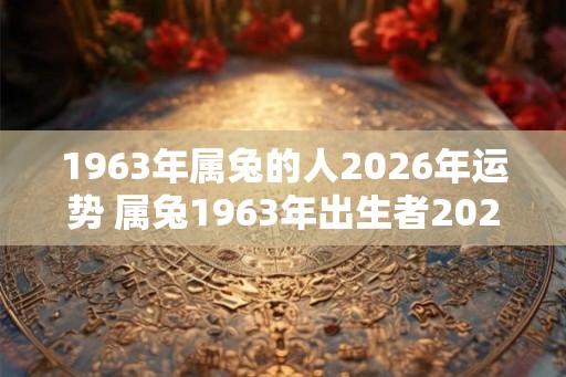 1963年属兔的人2026年运势 属兔1963年出生者2026年运程如何