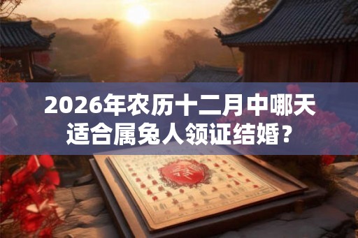 2026年农历十二月中哪天适合属兔人领证结婚? 2026年农历十二月中哪天适合属兔人领证结婚?