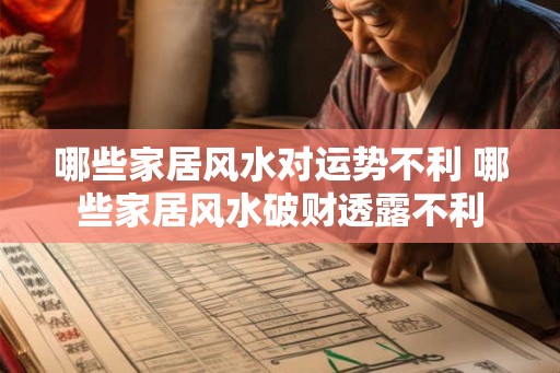 哪些家居风水对运势不利 哪些家居风水破财透露不利