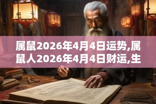 属鼠2026年4月4日运势,属鼠人2026年4月4日财运,生肖鼠2026年4月4日运势