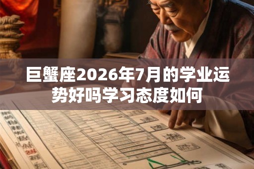 巨蟹座2026年7月的学业运势好吗学习态度如何 巨蟹座2026年7月的学业运势好吗学习态度如何