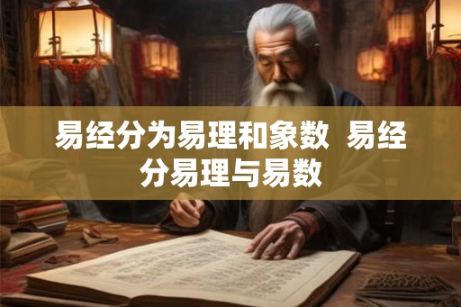 易经分为易理和象数  易经分易理与易数