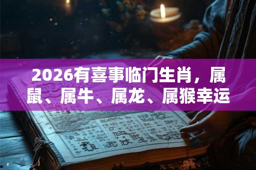 2026有喜事临门生肖，属鼠、属牛、属龙、属猴幸运连连！