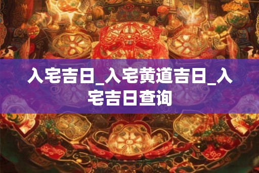 入宅吉日_入宅黄道吉日_入宅吉日查询
