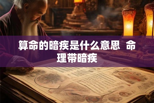 算命的暗疾是什么意思  命理带暗疾