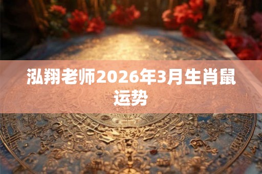 泓翔老师2026年3月生肖鼠运势 泓翔老师2026年3月生肖鼠运势