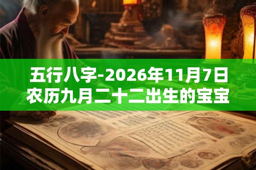 五行八字-2026年11月7日农历九月二十二出生的宝宝生辰起名