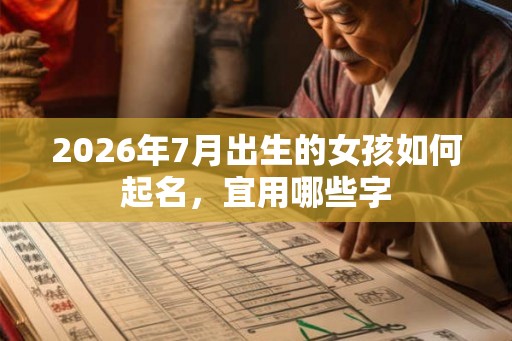 2026年7月出生的女孩如何起名，宜用哪些字