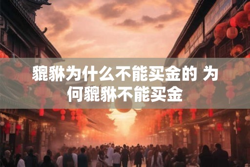 貔貅为什么不能买金的 为何貔貅不能买金