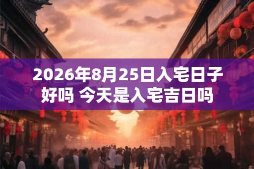2026年8月25日入宅日子好吗 今天是入宅吉日吗