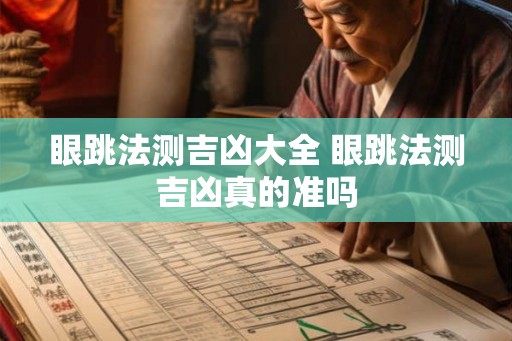 眼跳法测吉凶大全 眼跳法测吉凶真的准吗
