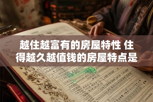 越住越富有的房屋特性 住得越久越值钱的房屋特点是什么 越住越富有的房屋特性 住得越久越值钱的房屋特点是什么