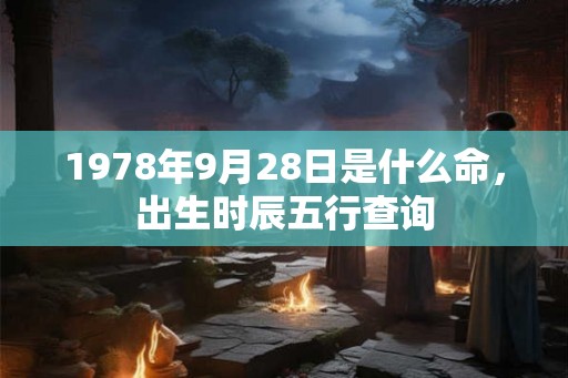 1978年9月28日是什么命，出生时辰五行查询