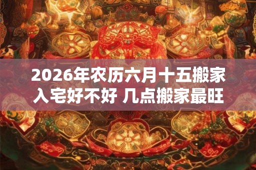 2026年农历六月十五搬家入宅好不好 几点搬家最旺