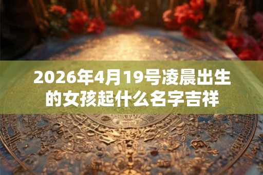 2026年4月19号凌晨出生的女孩起什么名字吉祥
