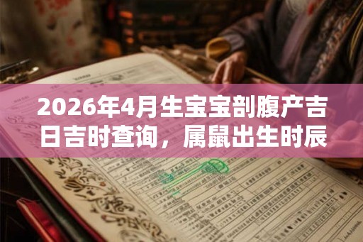 2026年4月生宝宝剖腹产吉日吉时查询，属鼠出生时辰命运解析