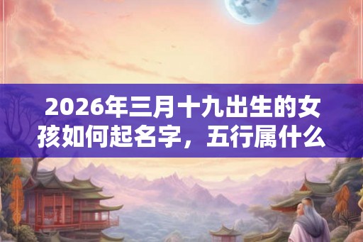 2026年三月十九出生的女孩如何起名字，五行属什么