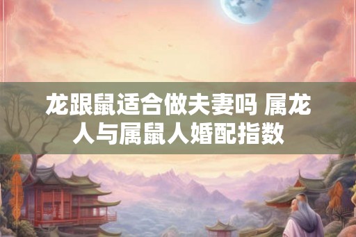 龙跟鼠适合做夫妻吗 属龙人与属鼠人婚配指数