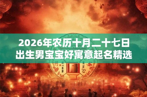 2026年农历十月二十七日出生男宝宝好寓意起名精选