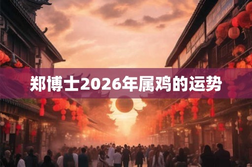 郑博士2026年属鸡的运势