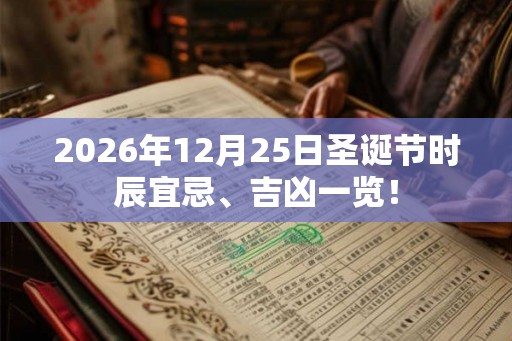2026年12月25日圣诞节时辰宜忌、吉凶一览！