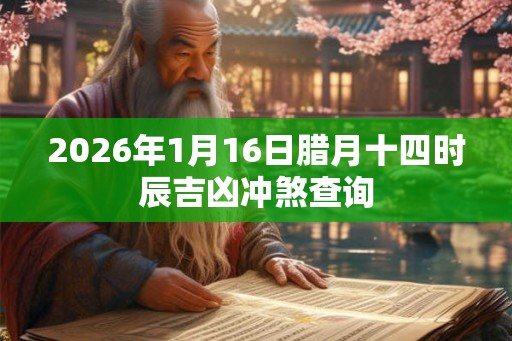 2026年1月16日腊月十四时辰吉凶冲煞查询 2026年1月16日腊月十四时辰吉凶冲煞查询