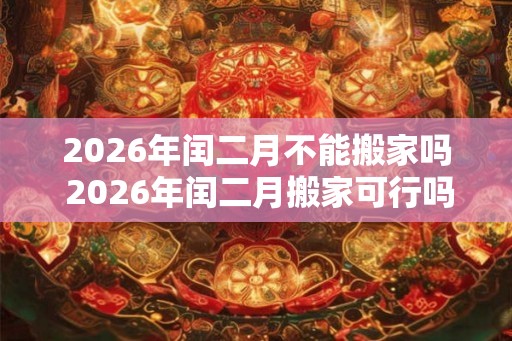2026年闰二月不能搬家吗 2026年闰二月搬家可行吗