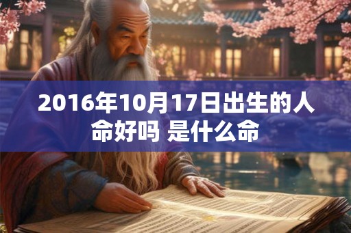 2016年10月17日出生的人命好吗 是什么命
