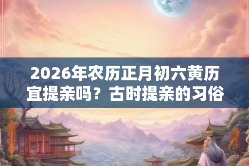 2026年农历正月初六黄历宜提亲吗？古时提亲的习俗讲究