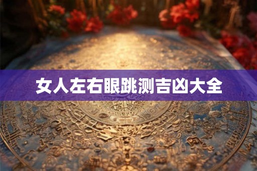 女人左右眼跳测吉凶大全