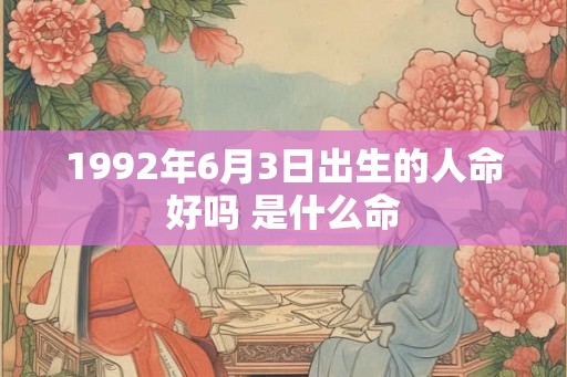 1992年6月3日出生的人命好吗 是什么命