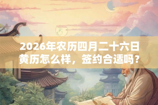 2026年农历四月二十六日黄历怎么样，签约合适吗？
