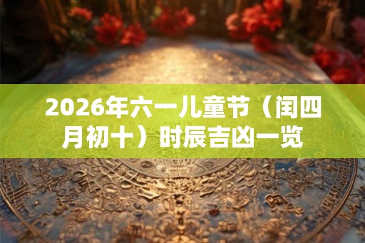 2026年六一儿童节（闰四月初十）时辰吉凶一览