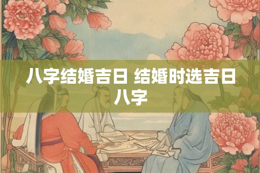 八字结婚吉日 结婚时选吉日八字