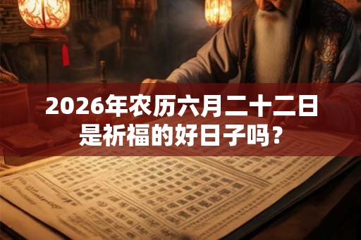 2026年农历六月二十二日是祈福的好日子吗？