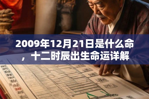 2009年12月21日是什么命，十二时辰出生命运详解