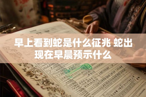 早上看到蛇是什么征兆 蛇出现在早晨预示什么