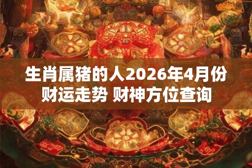 生肖属猪的人2026年4月份财运走势 财神方位查询
