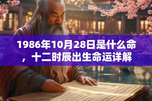 1986年10月28日是什么命，十二时辰出生命运详解