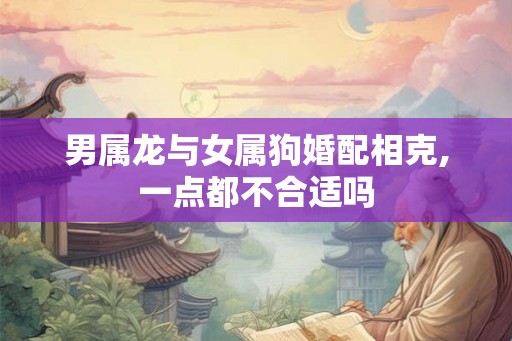 男属龙与女属狗婚配相克,一点都不合适吗